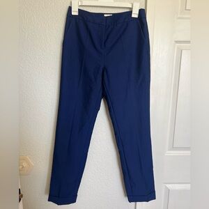 Reiss Tailored Slim Ankle Pants Blue Cuffed Hem Workwear Chic